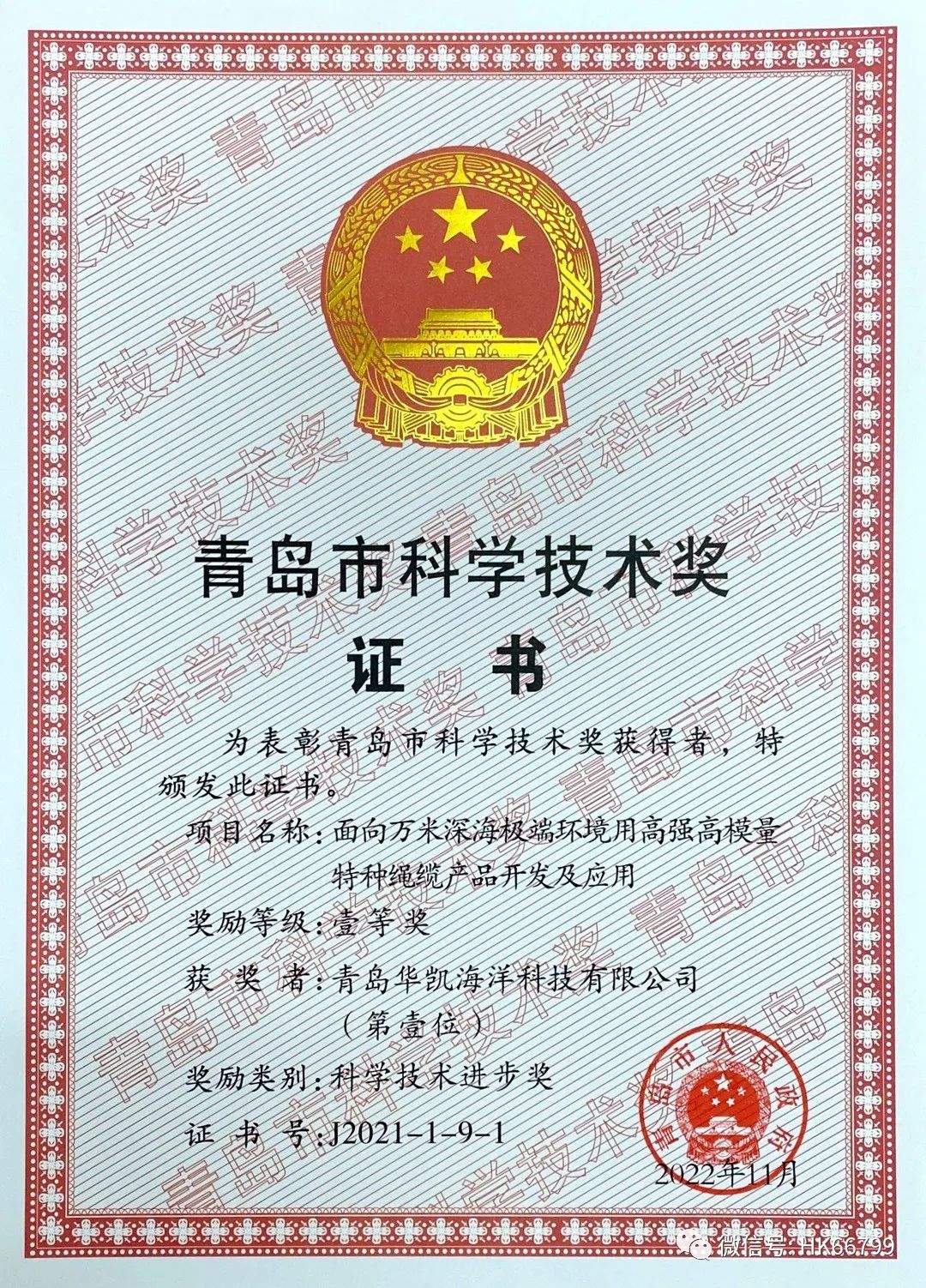 青島市科學(xué)技術(shù)進步一等獎 青島市科學(xué)技術(shù)進步一等獎